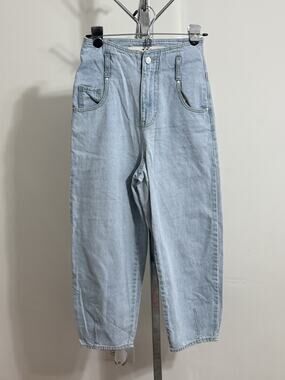 Vintage JJJ High Rise Light Wash Ankle Slit Tapered Mom Jeans Womens Size 26